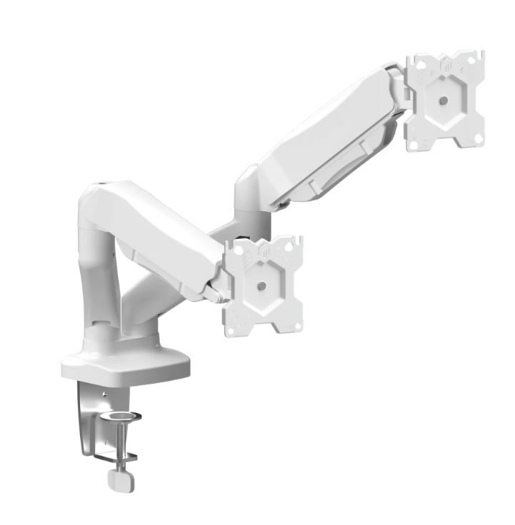 G160 WHITE Support bureau 2 écrans