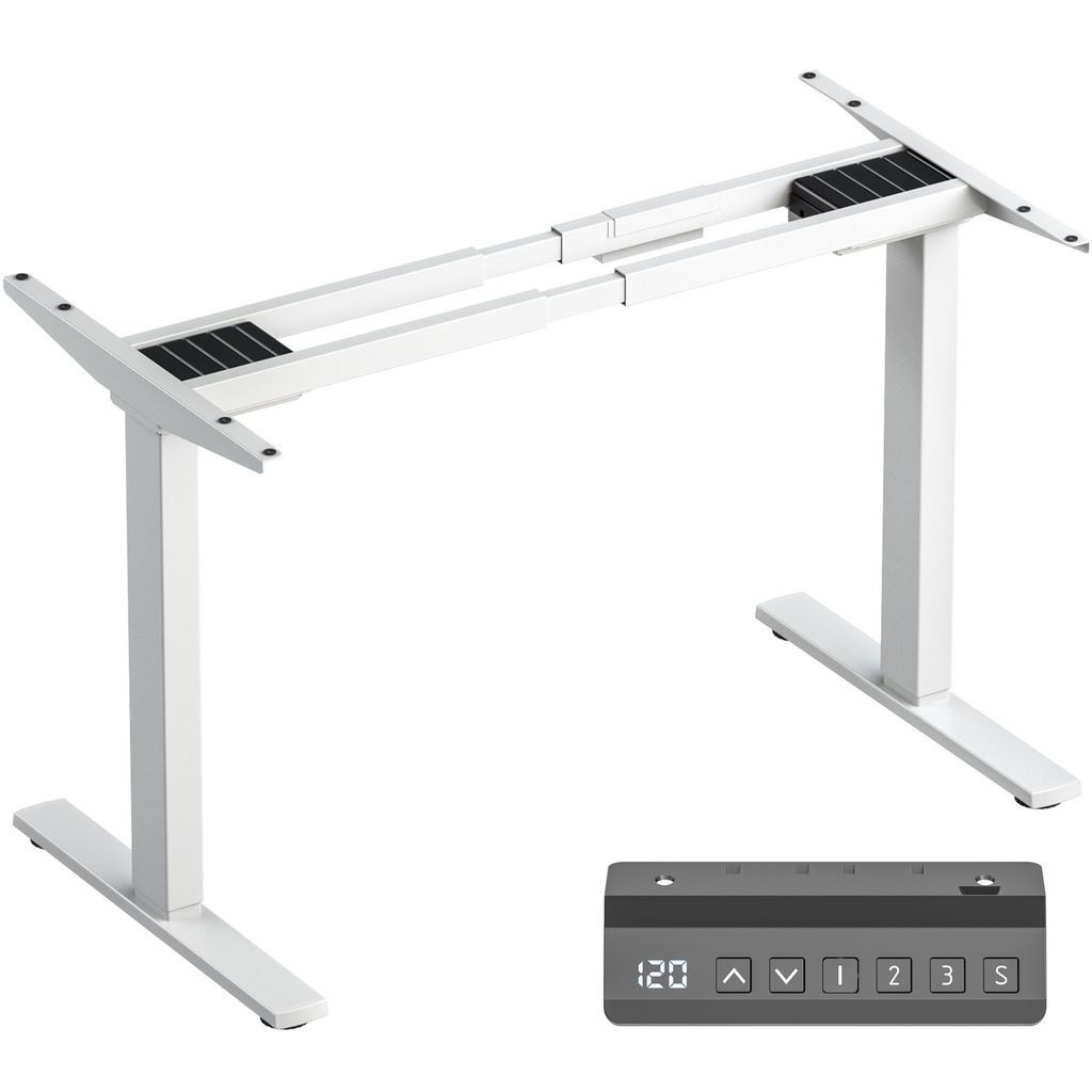 Support de bureau motorisé avec réglage en hauteur max 70 kg, blanc