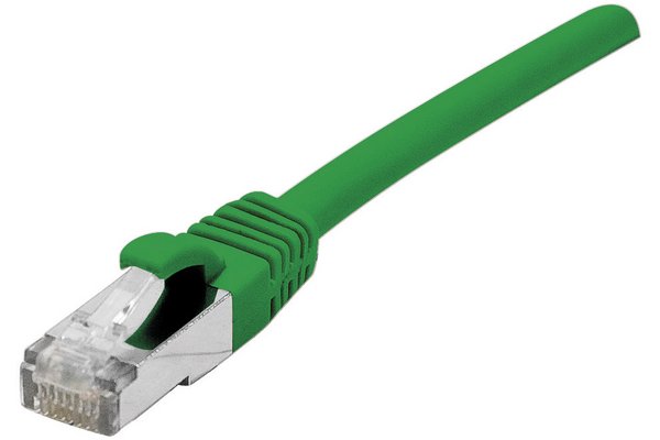 Cordon RJ45 catégorie 6A S/FTP vert - 0,3 m