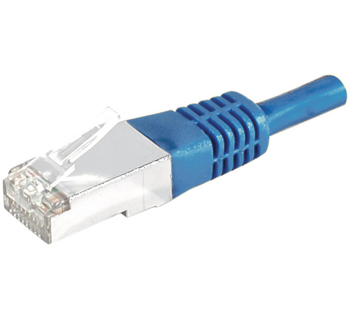 Cordon RJ45 catégorie 6 S/FTP bleu - 0,3 m