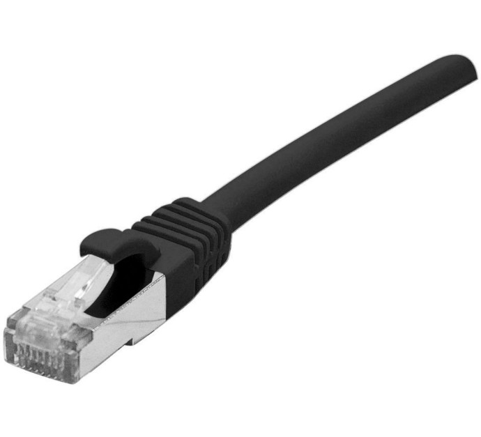 Cordon RJ45 catégorie 6A S/FTP noir - 0,5 m