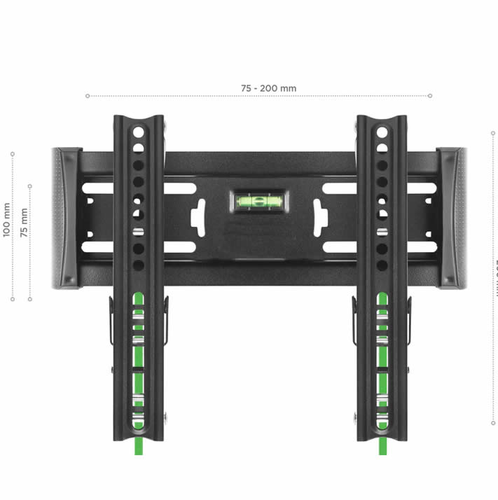 TM4 BLACK Support TV 17"-43" incliné,
